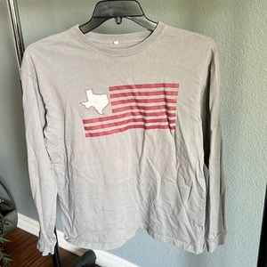 Texas mixed with US flag long-sleeve t-shirt
